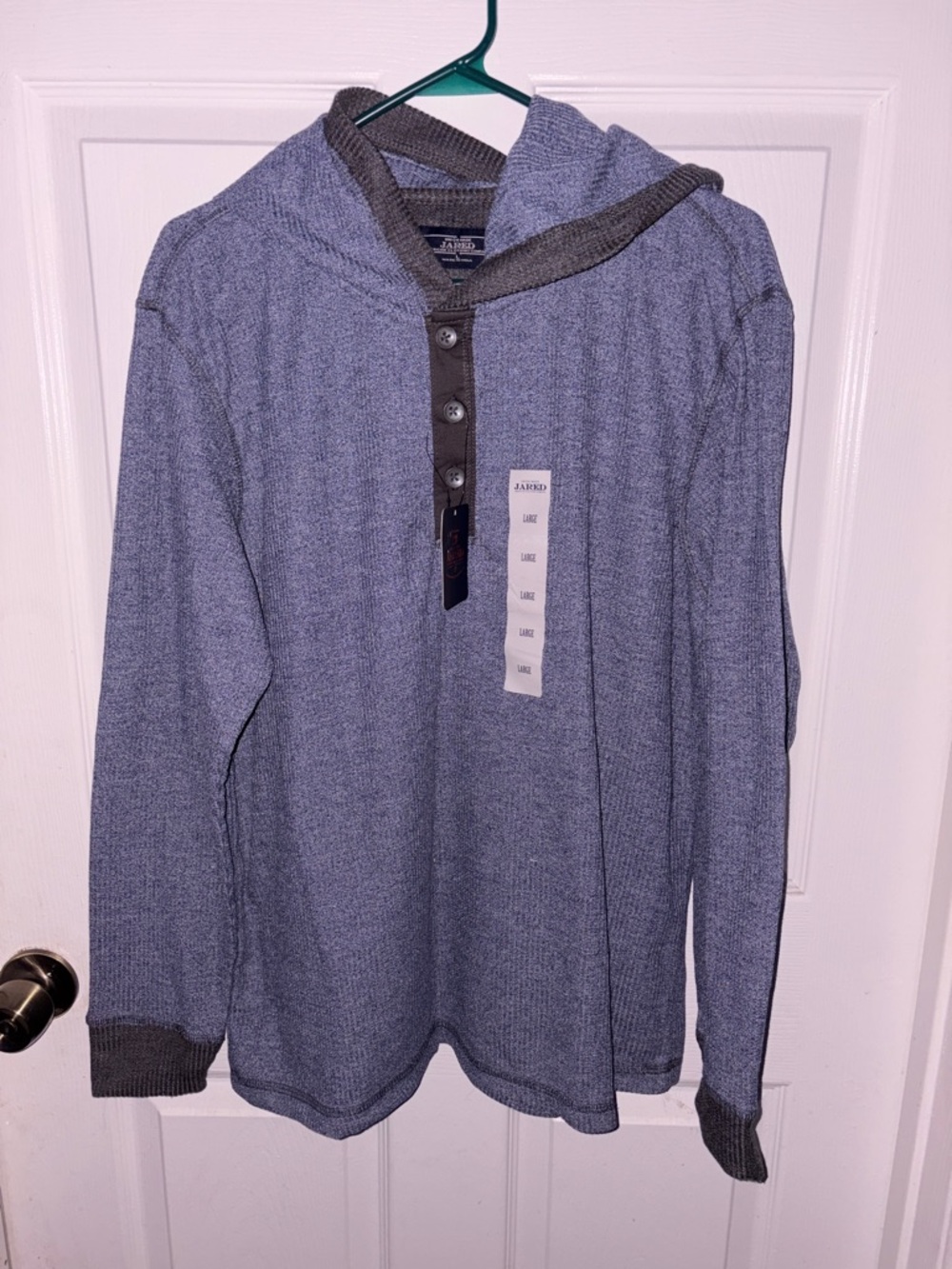 Jared Navy Grindle Henley Hooded Pullover